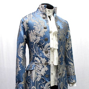 Order Of The Dragon Coat - Ice Blue Brocade