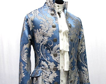 Order Of The Dragon Coat - Ice Blue Brocade