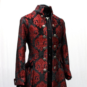 ORDER Of The DRAGON Coat - Red/Black Velvet Brocade