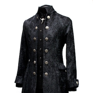 ORDER Of The DRAGON Coat - Black Velvet Brocade - only size XL left in stock. - more sizes coming in September.