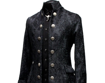 ORDER Of The DRAGON Coat - Black Velvet Brocade *** Size XL Only ***