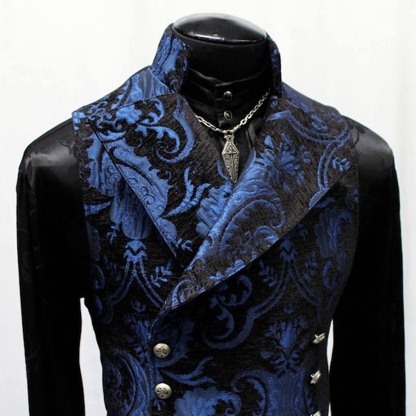 CAVALIER VEST - Blue/Black Tapestry