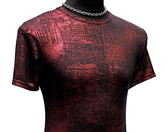 MEN'S SHORT SLEEVE T-shirt - Red Metallic - Etsy