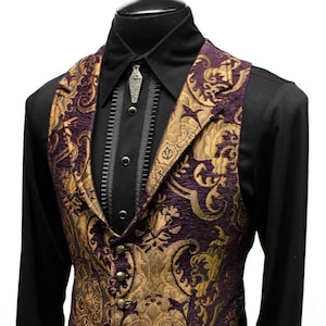 ARISTOCRAT VEST - Purple/Gold Tapestry