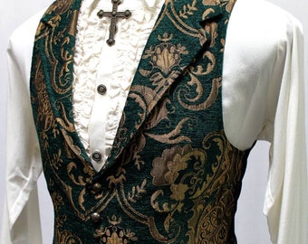 ARISTOCRAT VEST - Green/Gold Tapestry