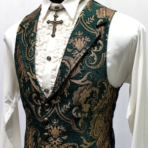 ARISTOCRAT VEST - Green/Gold Tapestry