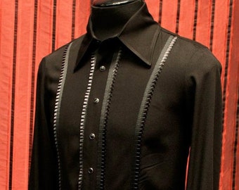 TUX SHIRT - Black w/ Black Trimming