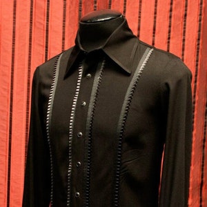 TUX SHIRT - Black w/ Black Trimming