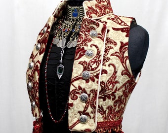 TOREADOR VEST - Burgundy/Ivory Vest