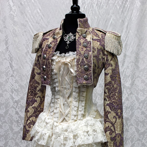 CHAQUETA DE TOREADOR - Tapiz morado/marfil