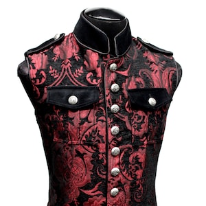 ROYAL MARINE VEST - Red/Black Tapestry