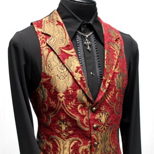 ARISTOCRAT VEST - Red/Gold Tapestry