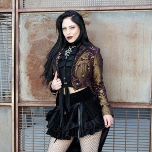 HARLEQUIN TAILCOAT - Purple/Gold Tapestry