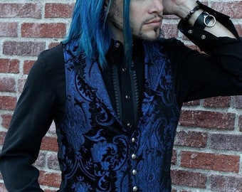 ARISTOCRAT VEST - Blue/Black Tapestry