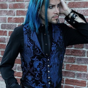 ARISTOCRAT VEST - Blue/Black Tapestry