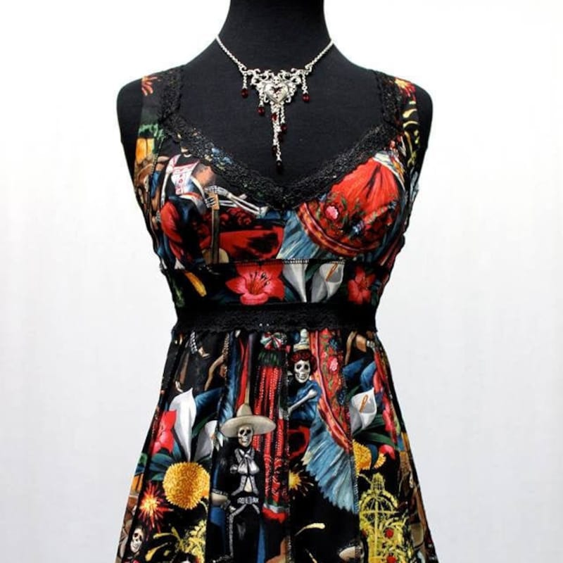 DIA DE LOS MUERTOS FLARED DRESS main image 0
