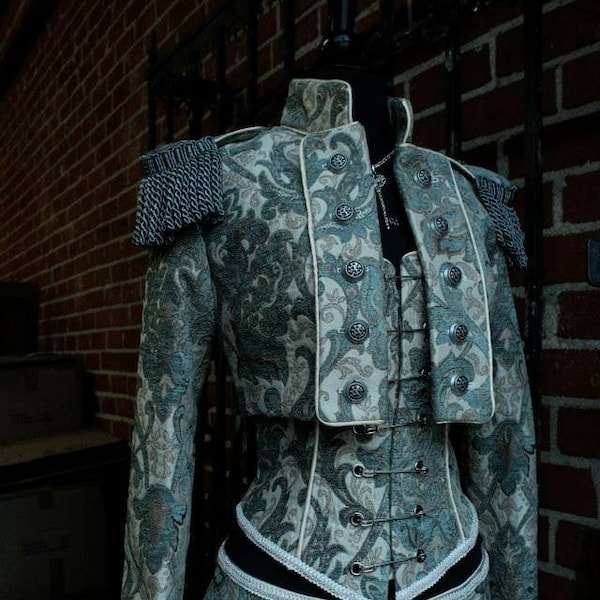 CHAQUETA TOREADOR - Verde/Marfil Tela decorativa
