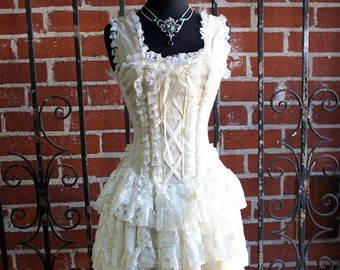 PARIS CABARET DRESS - Ivory Taffeta