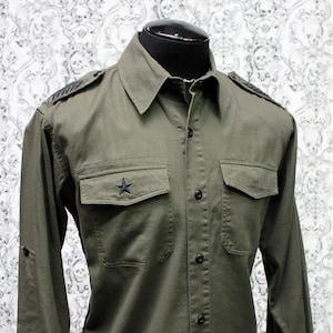 GUERRILLA ARMY SHIRT - Green w/ Black Embroidery