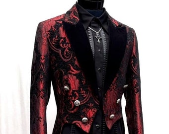 VICTORIAN TAILCOAT - Red/Black Tapestry