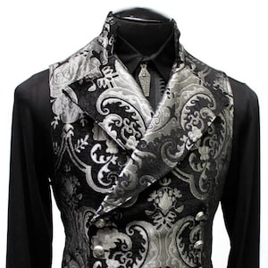 CAVALIER VEST - Silver/Black Tapestry