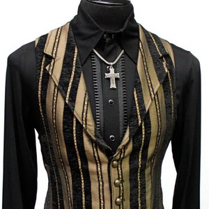 ARISTOCRAT VEST - Gold/Black Stripe Tapestry