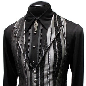 ARISTOCRAT VEST - Silver/Black Stripe Tapestry