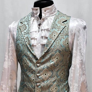 AISTOCRAT VEST Green Edwardian Brocade - Etsy