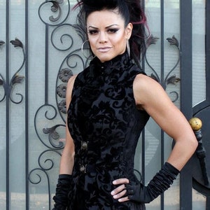 NECROMANTIC COAT/VEST - Black Velvet Print