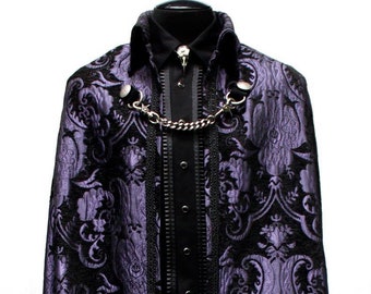 CLOAK OF DARKNESS - Purple/Black Tapestry - with black satin lining