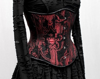TAPESTRY CORSET - Red/Black Tapestry