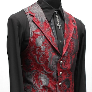 ARISTOCRAT VEST - Burgundy/Grey Tapestry