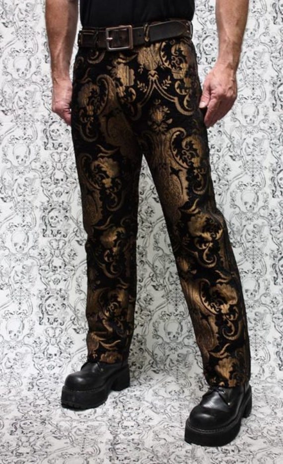 TAPESTRY PANTS - Gold/black - Etsy