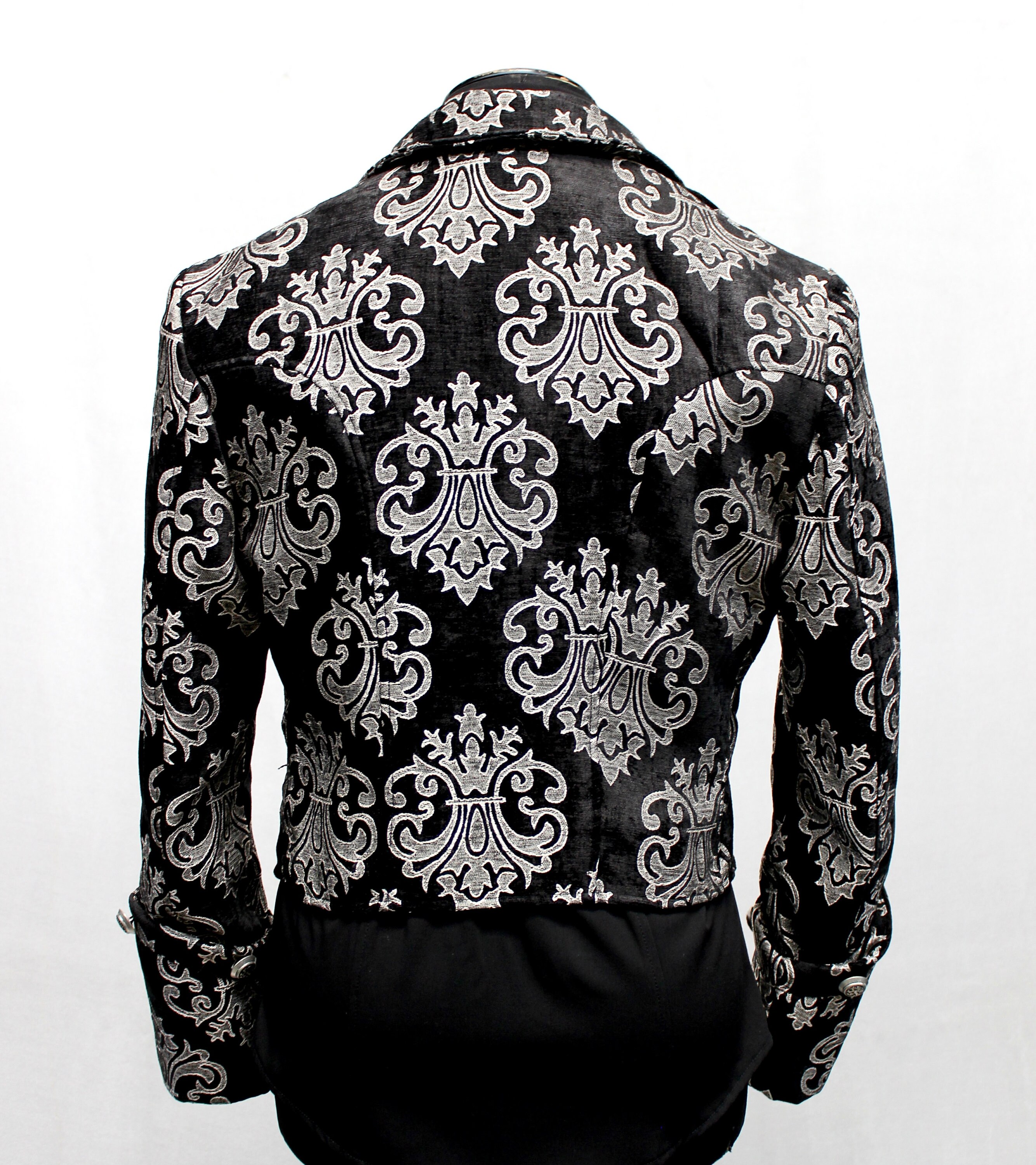 IMPERIAL JACKET - Silver/black Velvet Brocade - Etsy IMPERIAL JACKET - Silver/black Velvet Brocade - Etsy