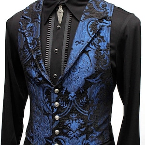 ARISTOCRAT VEST Blue/black Tapestry - Etsy