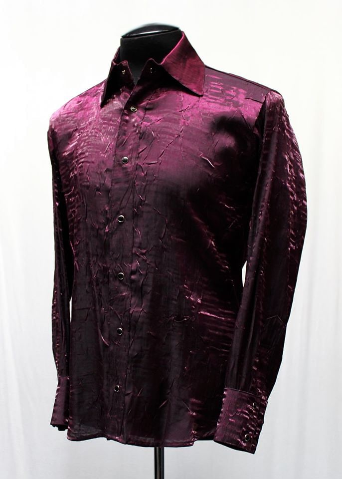 fitted lace wedding dress MARQUIS PURPLE MEN'S SOLID SLIM FIT DRESS SHIRT – Quails main image 0