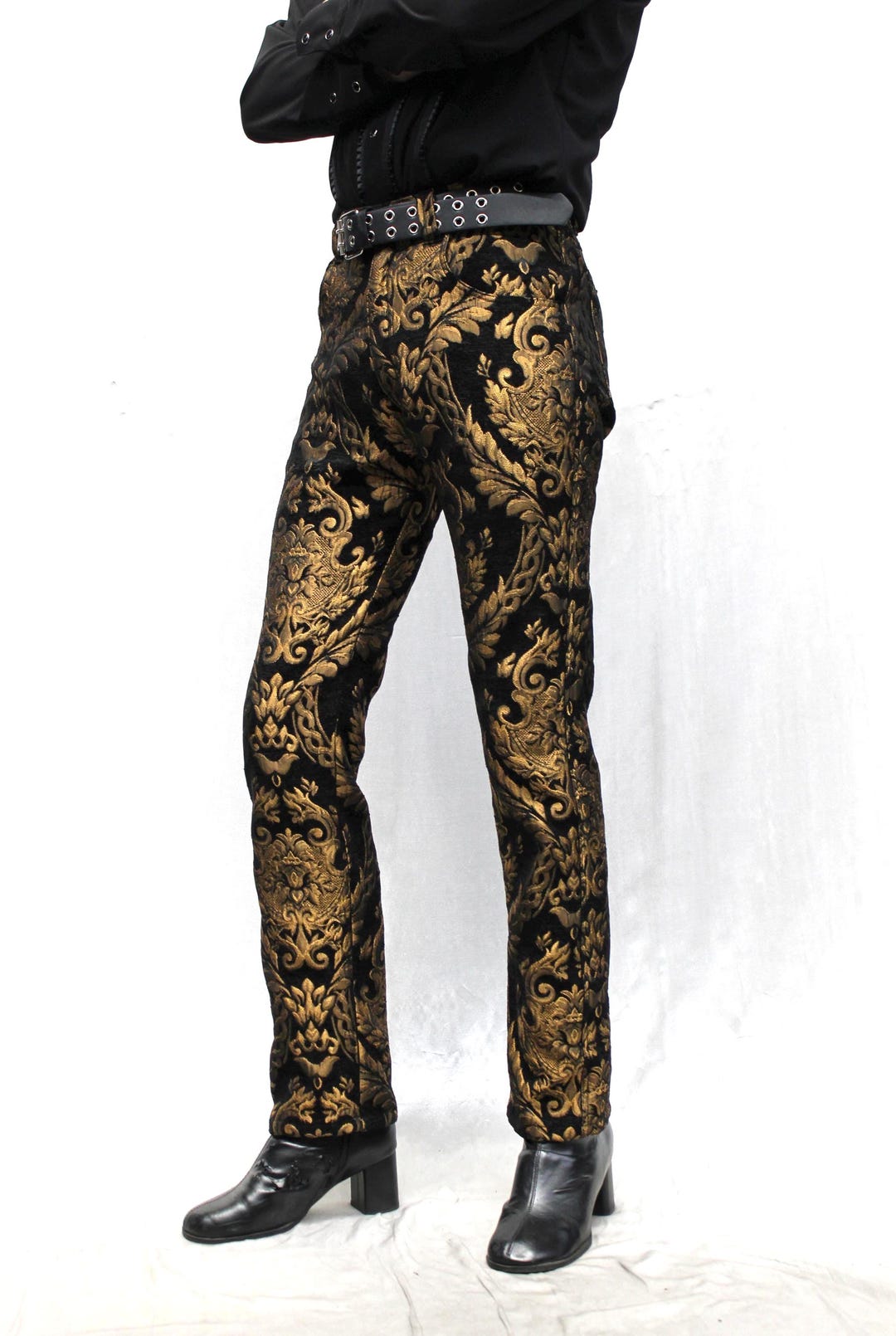 TAPESTRY PANTS - Gold/Black TAPESTRY PANTS - Gold/Black