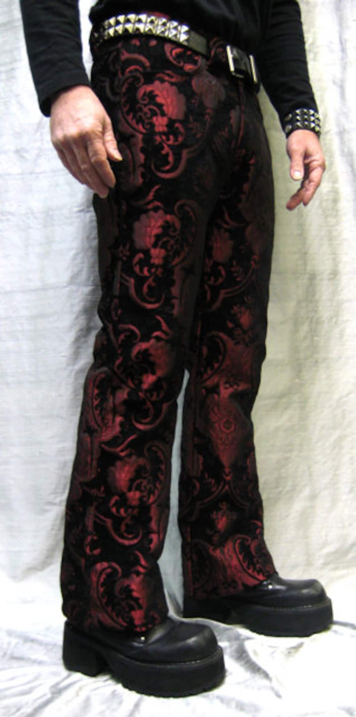 TAPESTRY PANTS Red/black Etsy
