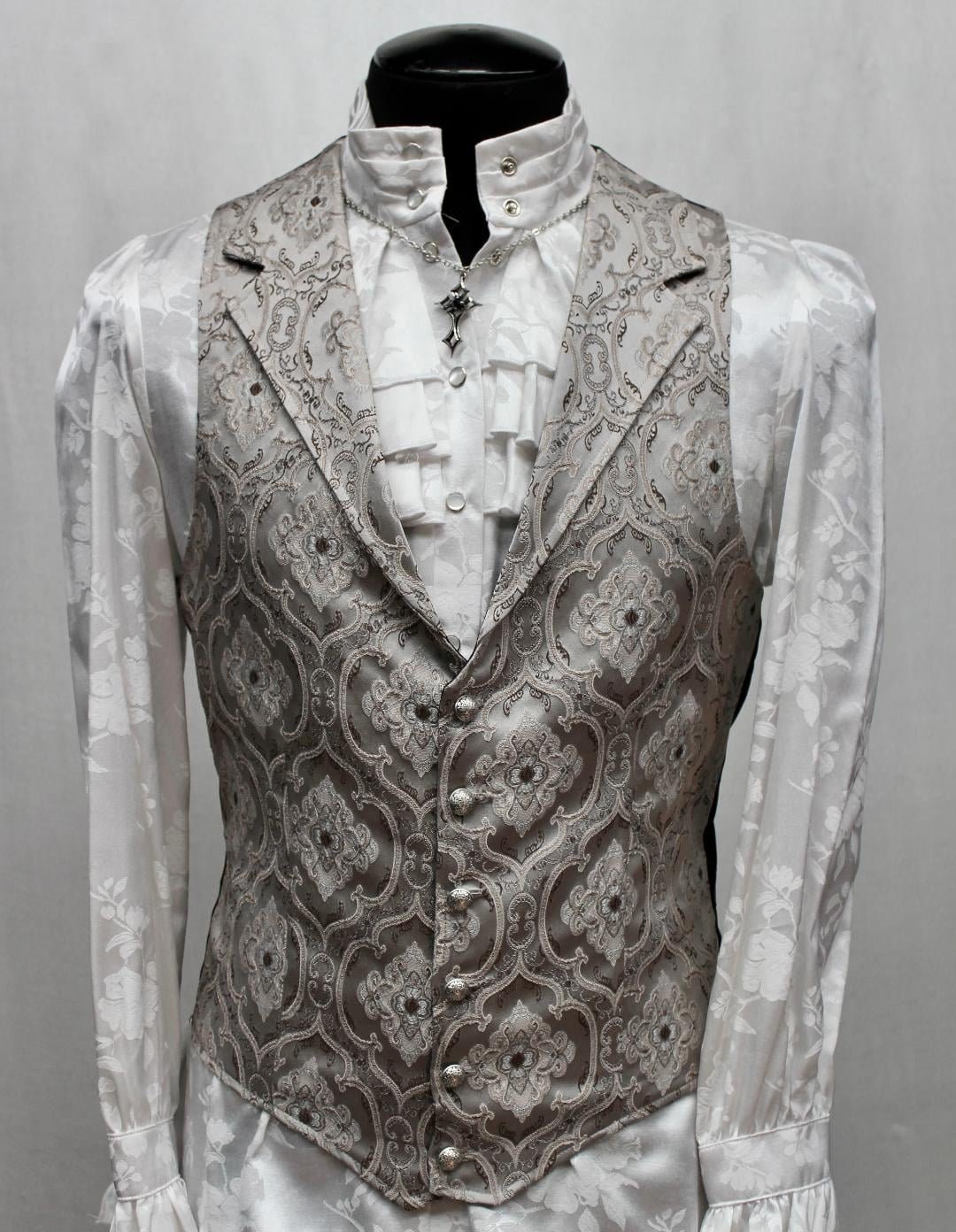 ARISTOCRAT VEST Silver Edwardian Brocade - Etsy