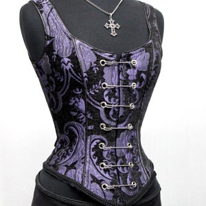 Anstecknadel BODICE - Lila/Schwarzer Gobelin