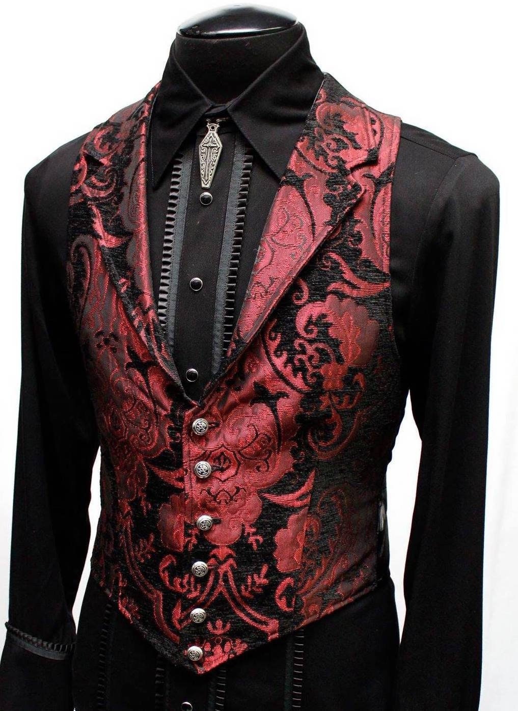 ARISTOCRAT VEST Red/black Tapestry - Etsy