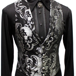 ARISTOCRAT VEST Silver/black Tapestry - Etsy