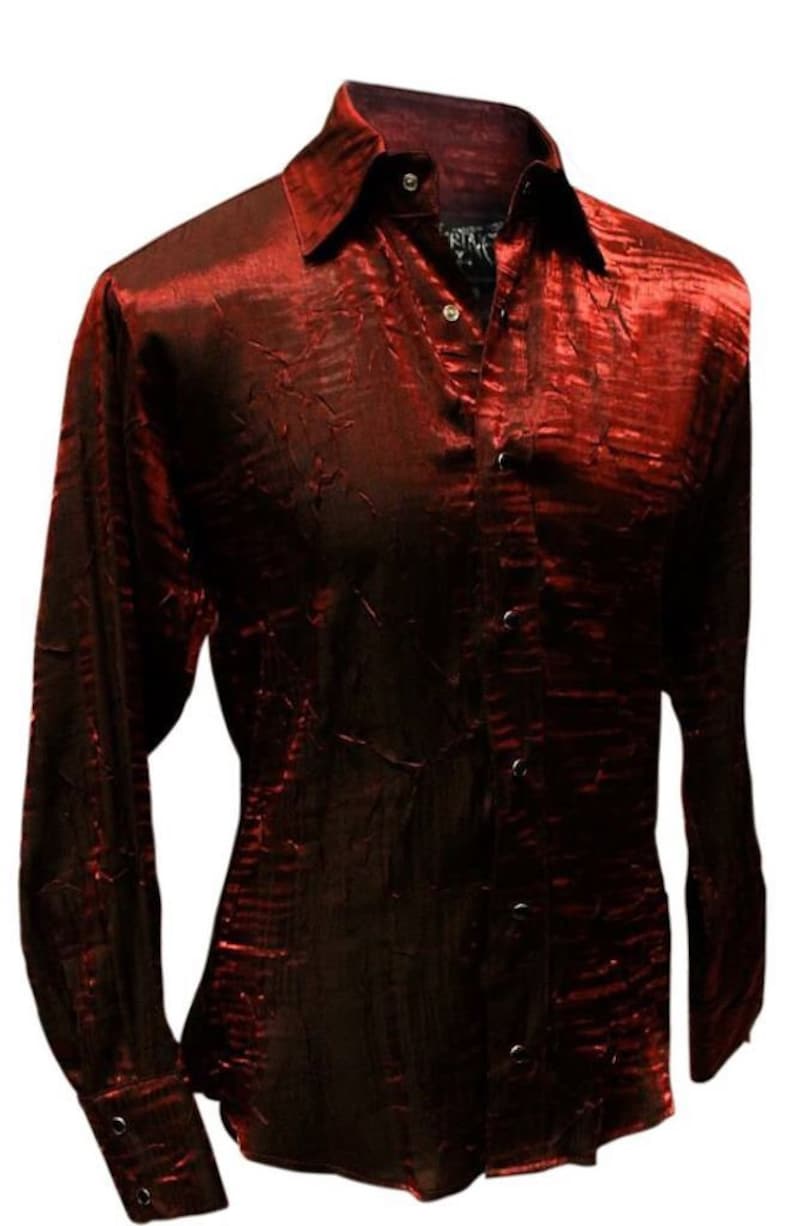 SHIMMER SHIRT Dark Red Etsy