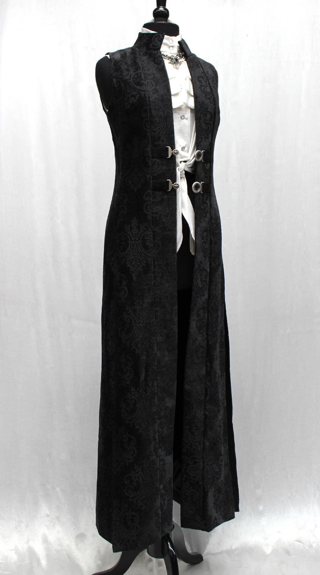 NECROMANTIC COAT/VEST - Black Velvet Brocade - Etsy