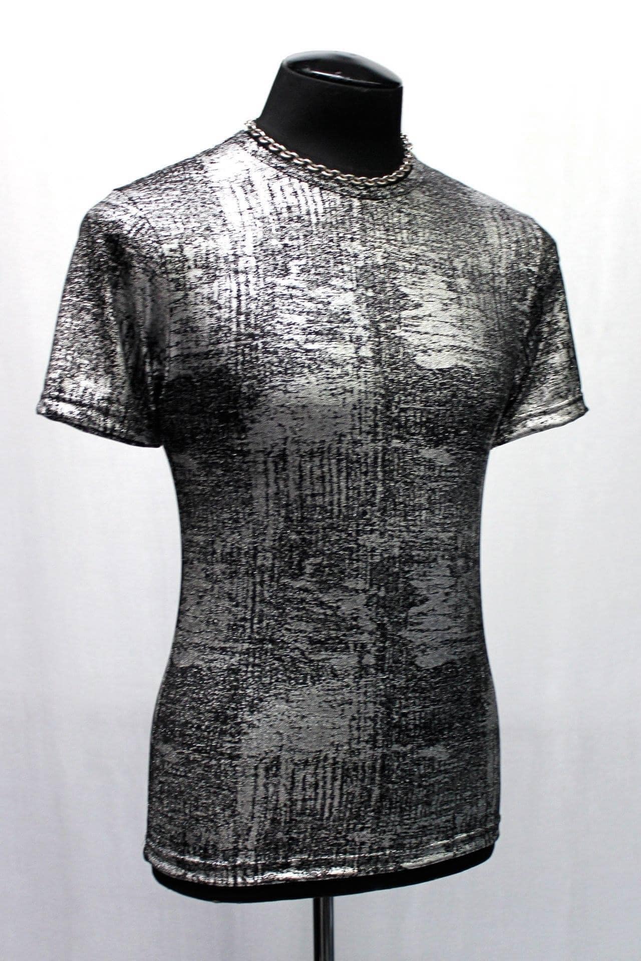 MEN'S SHORT SLEEVE T-shirt Silver Metallic Australia