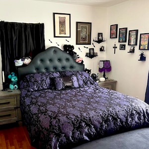 MEDIEVAL TAPESTRY DUVET and Pillow Set - King Size - Purple/Black Tapestry