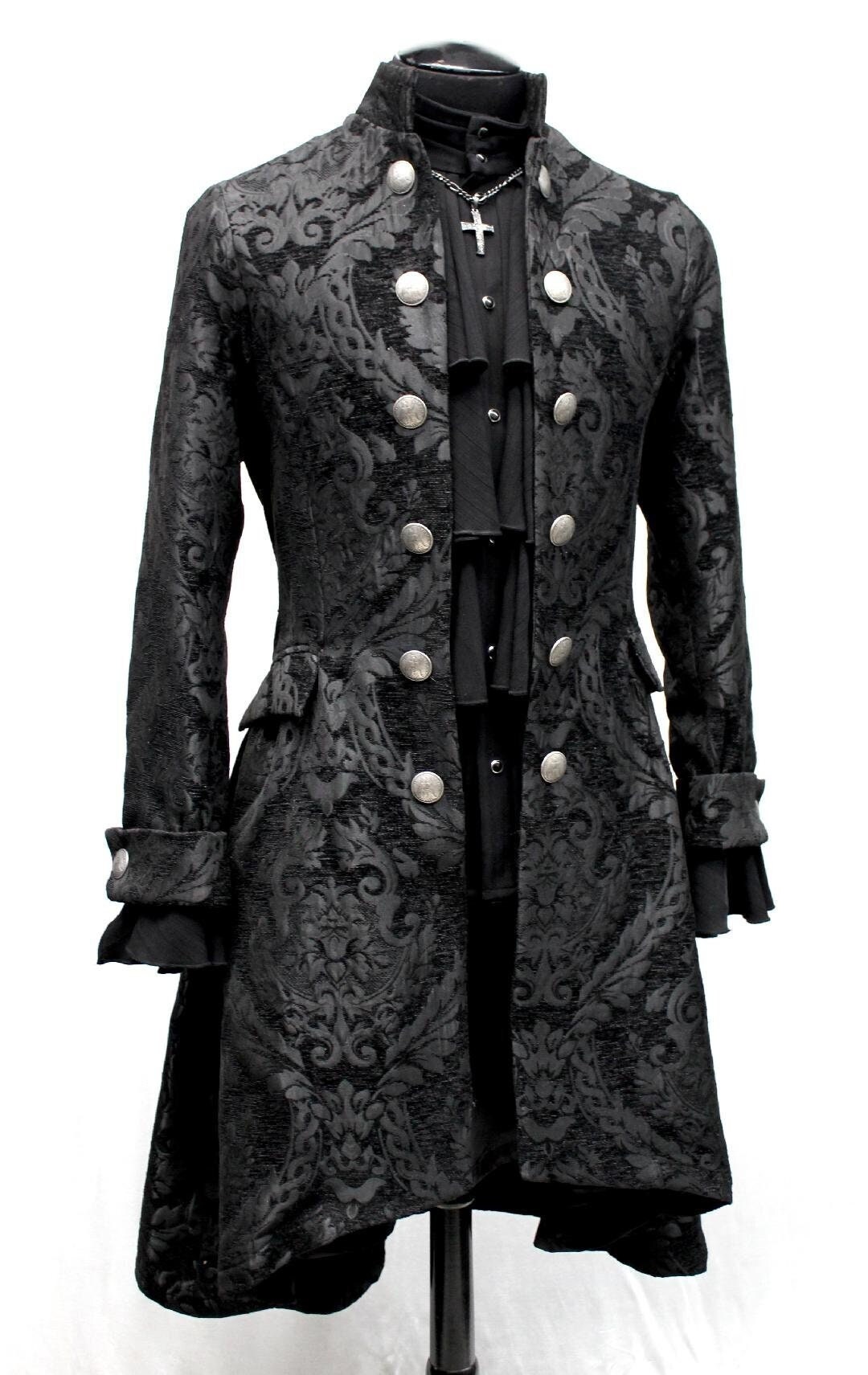 Order Of The Dragon Coat - Black Tapestry Brocade