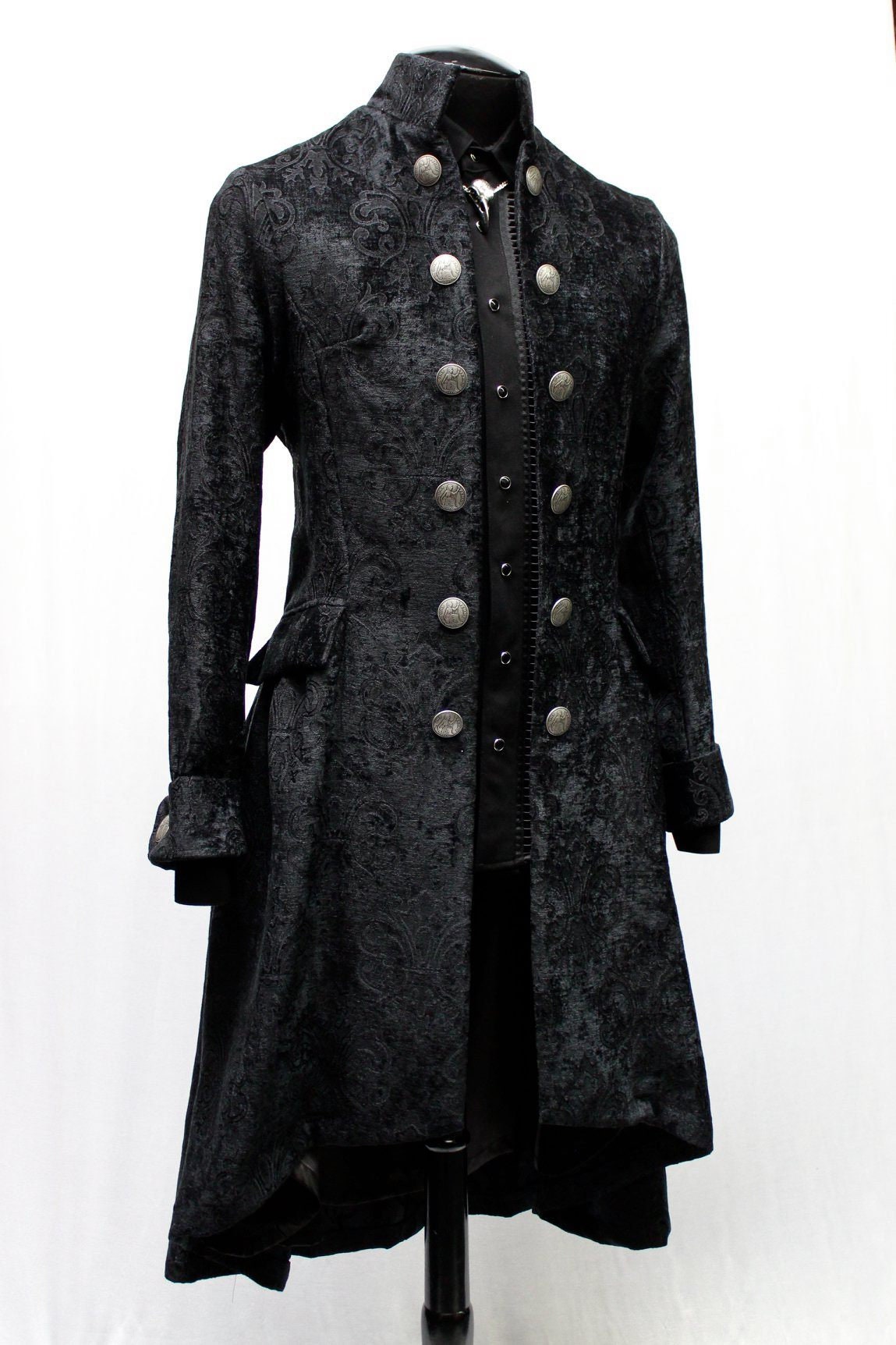 ORDER of the DRAGON Coat Black Velvet Brocade - Etsy
