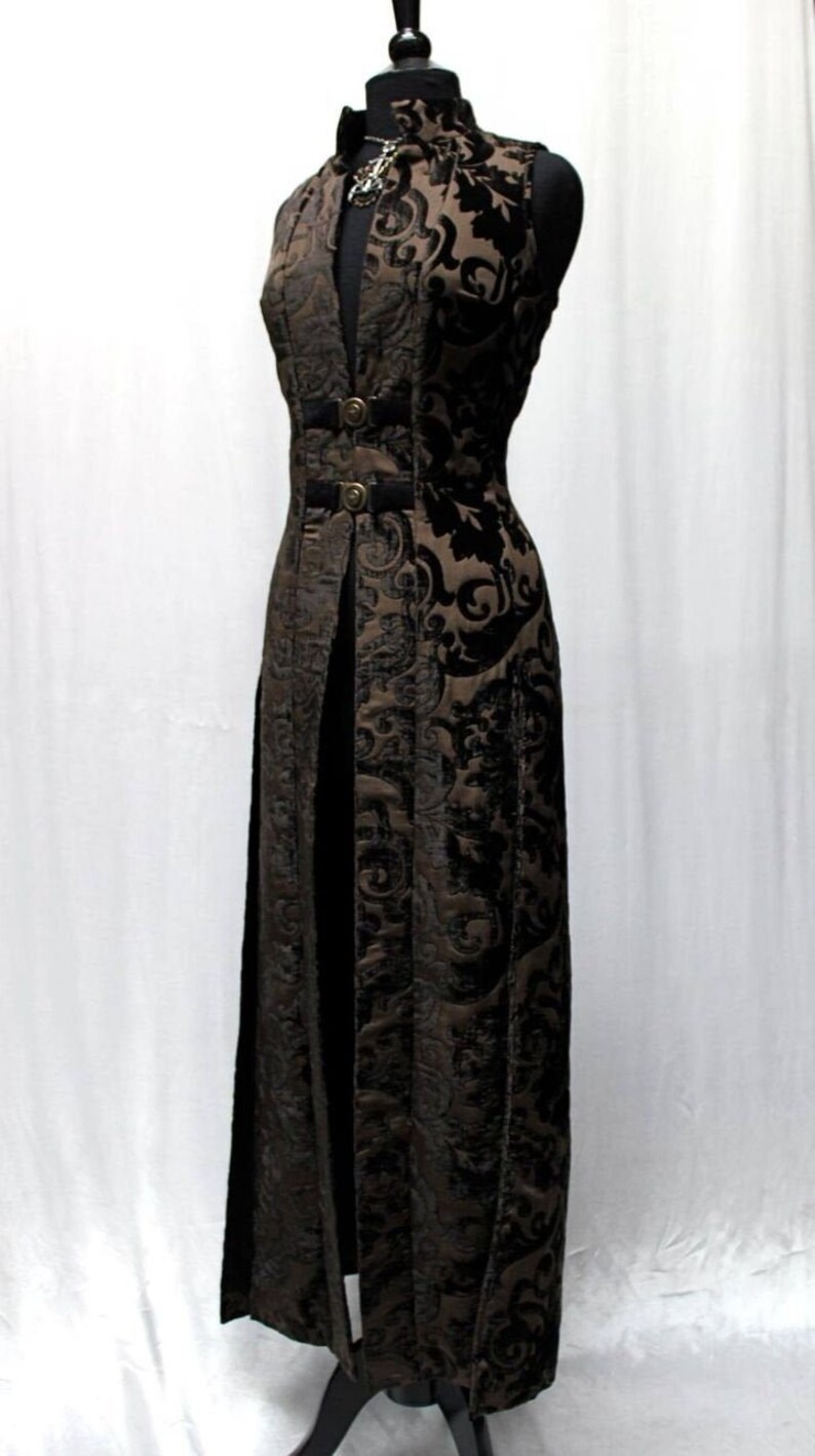 NECROMANTIC COAT/VEST - Dark Brown Printed Velvet - Etsy