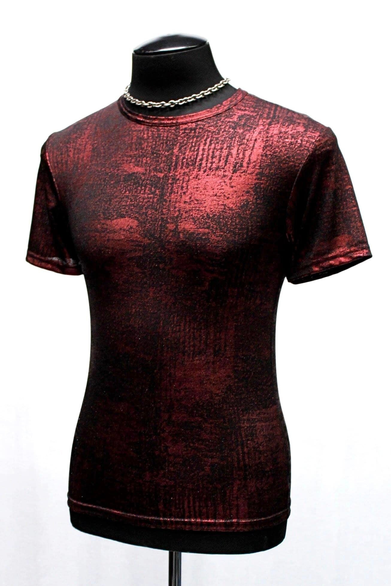 MEN'S SHORT SLEEVE T-shirt - Red Metallic - Etsy
